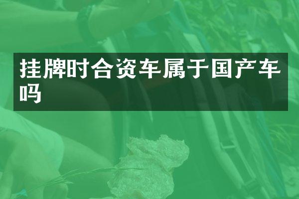 挂牌时合资车属于国产车吗