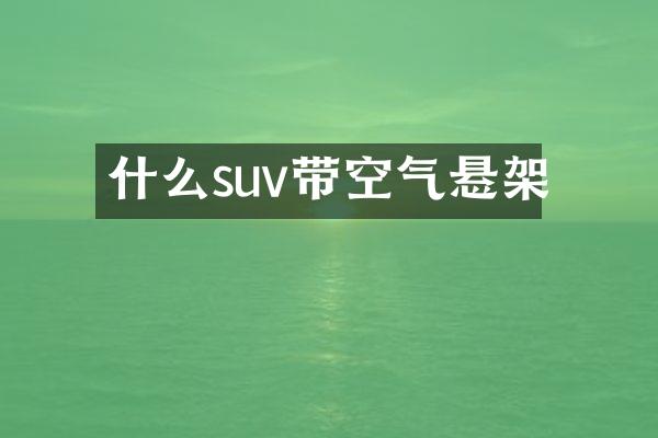 什么suv带空气悬架