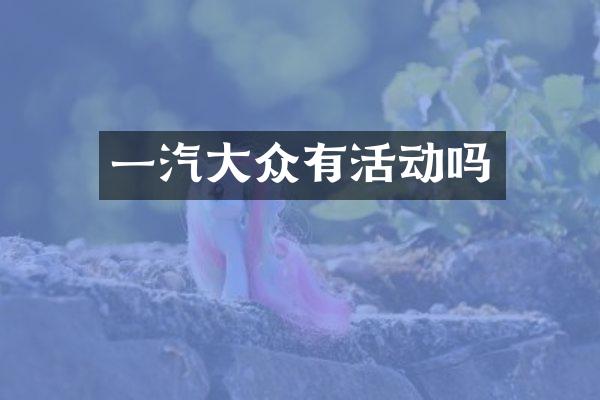 一汽大众有活动吗