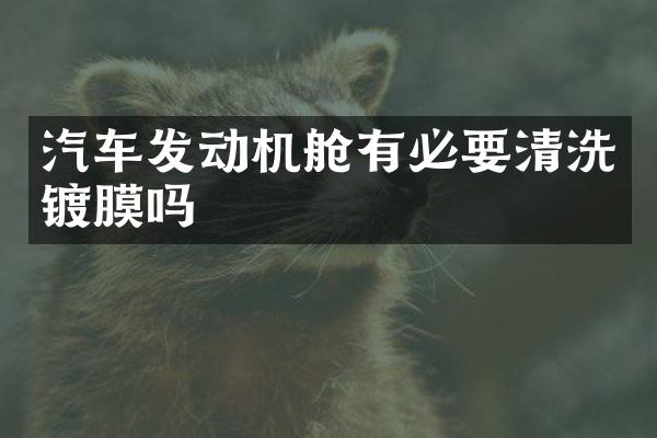 汽车发动机舱有必要清洗镀膜吗