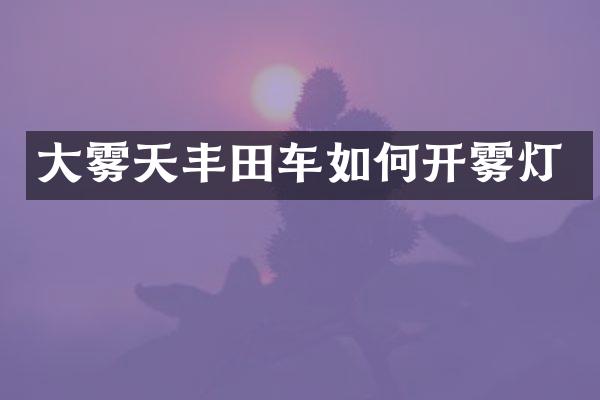 大雾天丰田车如何开雾灯