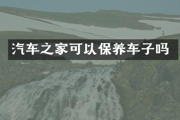 汽车之家可以保养车子吗