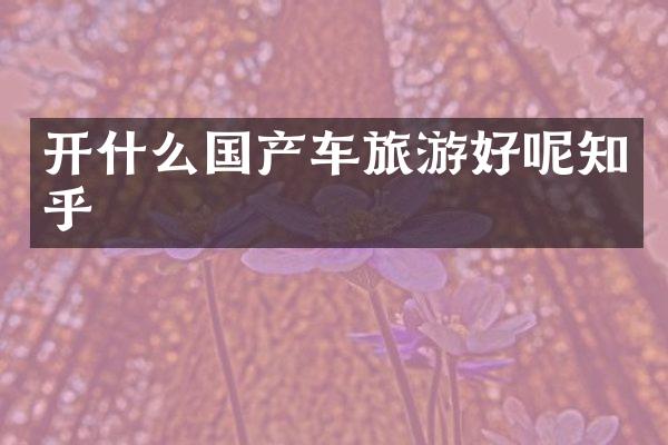 开什么国产车旅游好呢知乎