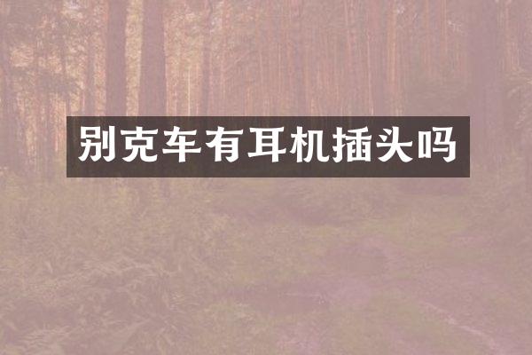 别克车有耳机插头吗