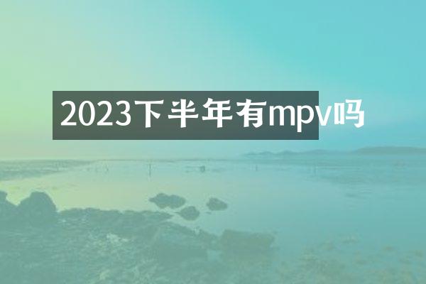 2023下半年有mpv吗