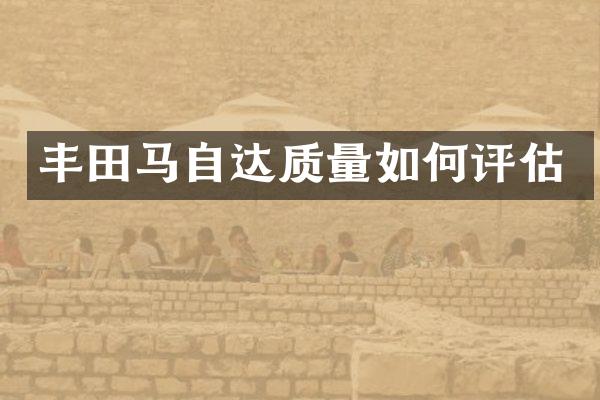 丰田马自达质量如何评估
