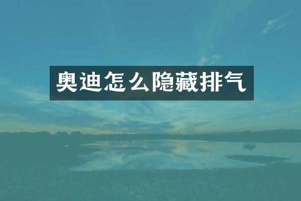 奥迪怎么隐藏排气
