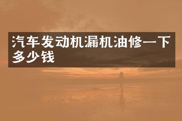 汽车发动机漏机油修一下多少钱