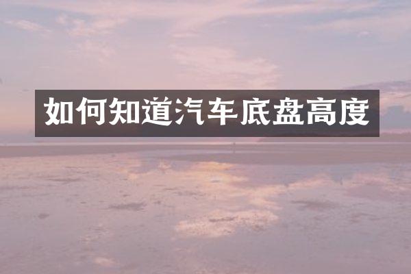 如何知道汽车底盘高度