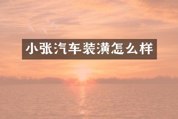 小张汽车装潢怎么样