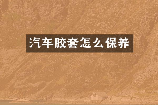 汽车胶套怎么保养