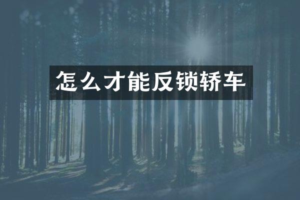 怎么才能反锁轿车