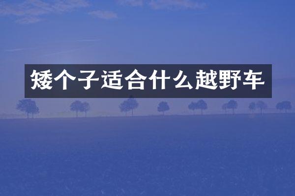 矮个子适合什么越野车