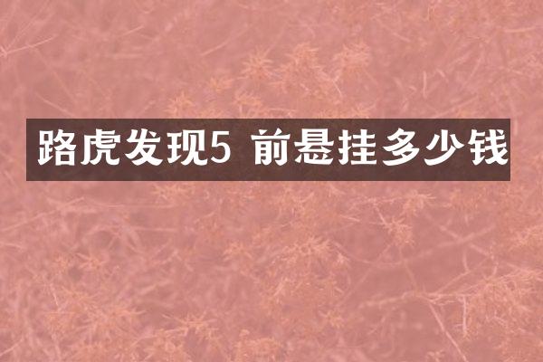 路虎发现5 前悬挂多少钱