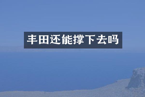丰田还能撑下去吗