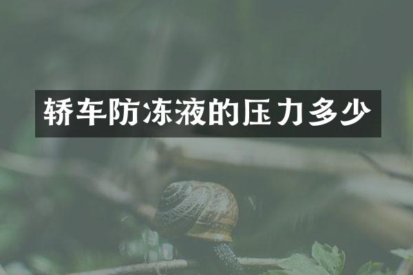 轿车防冻液的压力多少