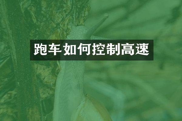 跑车如何控制高速