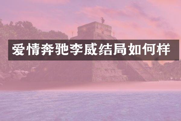 爱情奔驰李威结局如何样