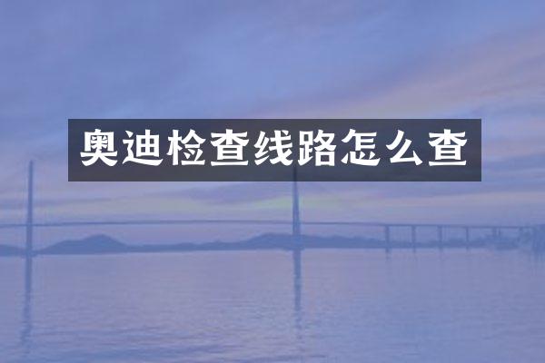 奥迪检查线路怎么查