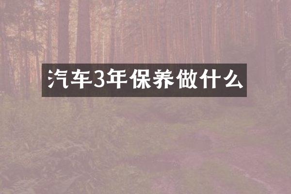 汽车3年保养做什么