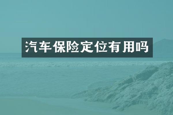 汽车保险定位有用吗