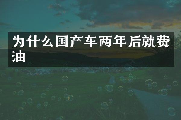为什么国产车两年后就费油