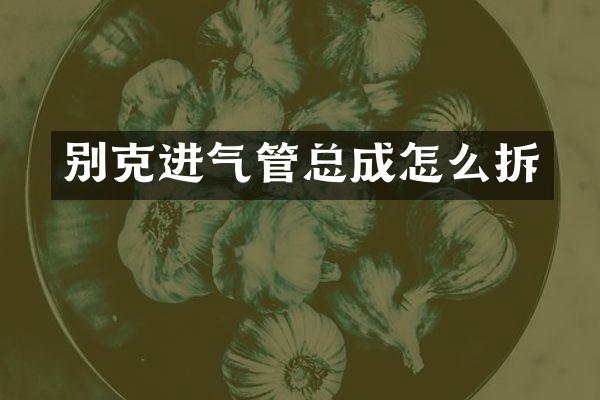 别克进气管总成怎么拆