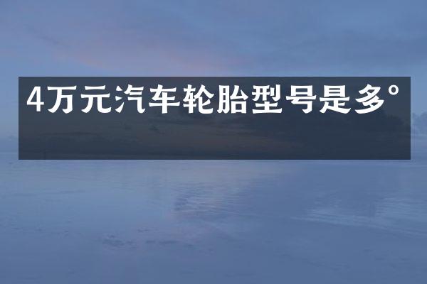 4万元汽车轮胎型号是多少