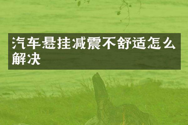 汽车悬挂减震不舒适怎么解决