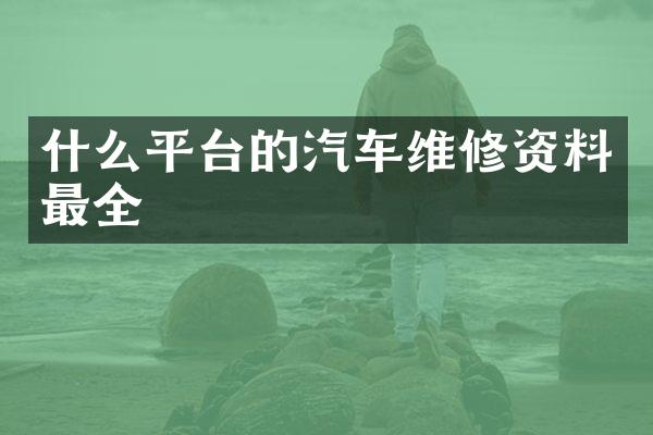 什么平台的汽车维修资料最全