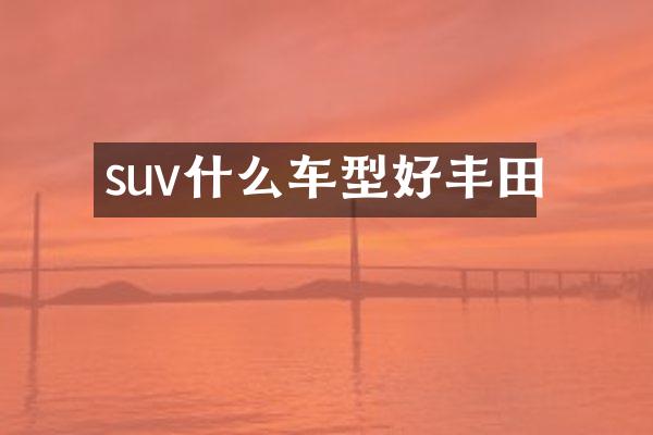 suv什么车型好丰田