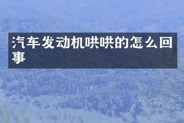 汽车发动机哄哄的怎么回事
