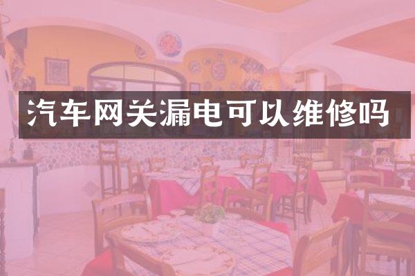 汽车网关漏电可以维修吗