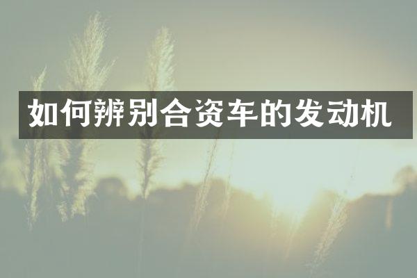 如何辨别合资车的发动机