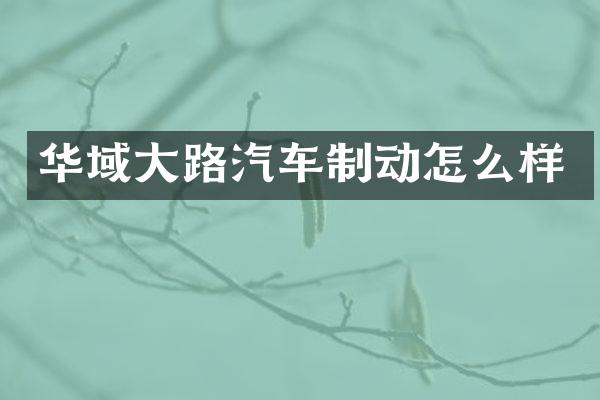华域大路汽车制动怎么样