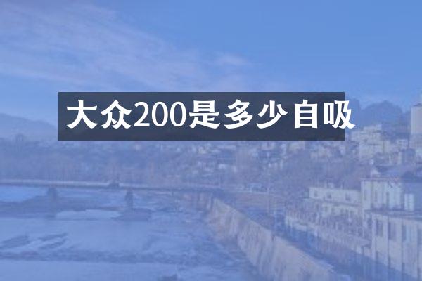大众200是多少自吸