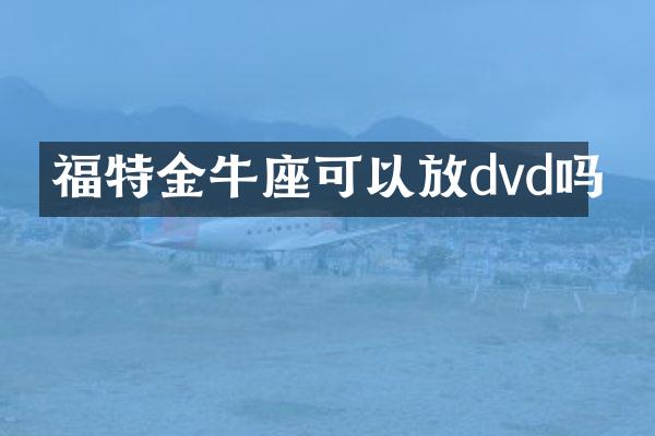 福特金牛座可以放dvd吗