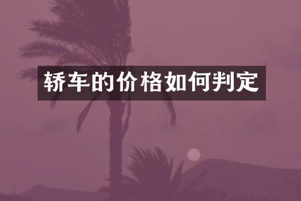轿车的价格如何判定
