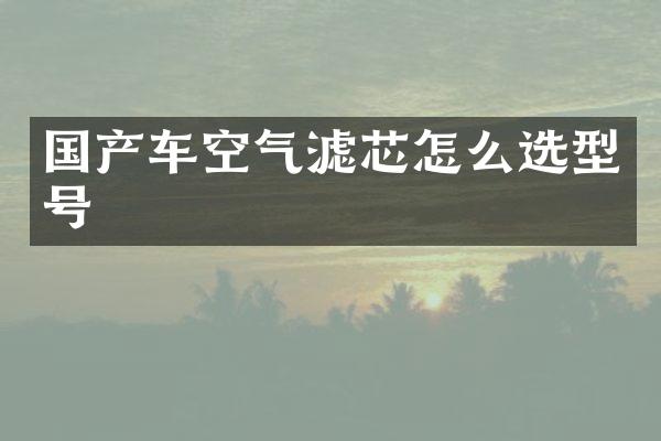国产车空气滤芯怎么选型号