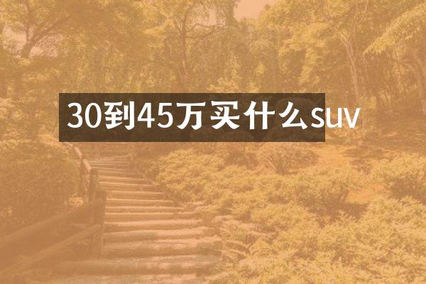 30到45万买什么suv