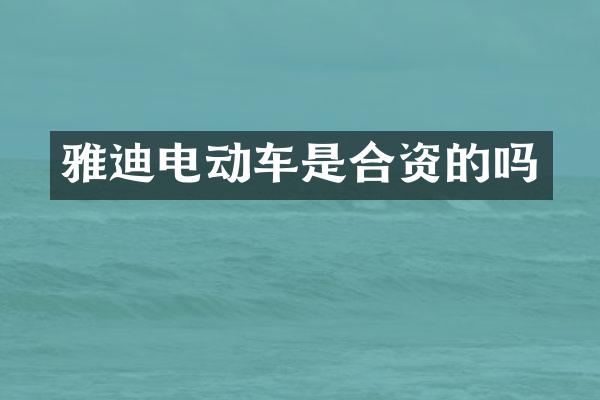 雅迪电动车是合资的吗