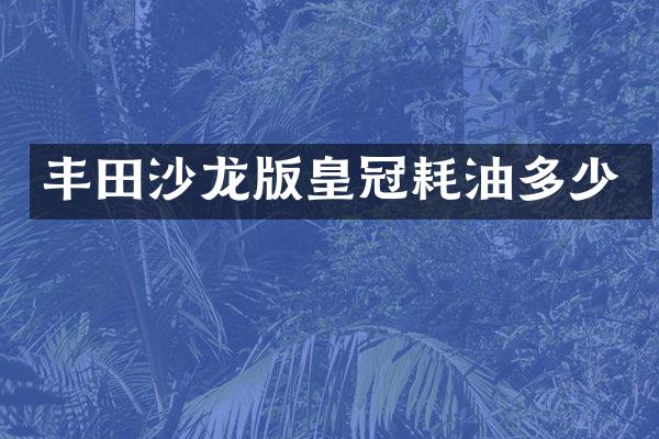 丰田沙龙版皇冠耗油多少