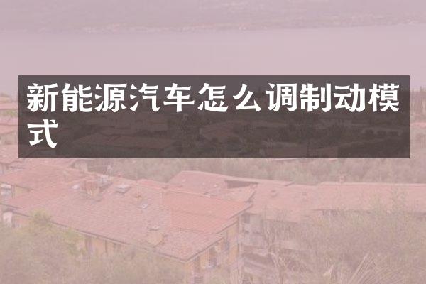 新能源汽车怎么调制动模式