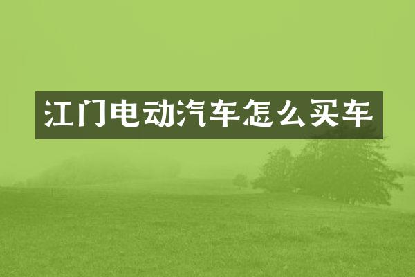 江门电动汽车怎么买车