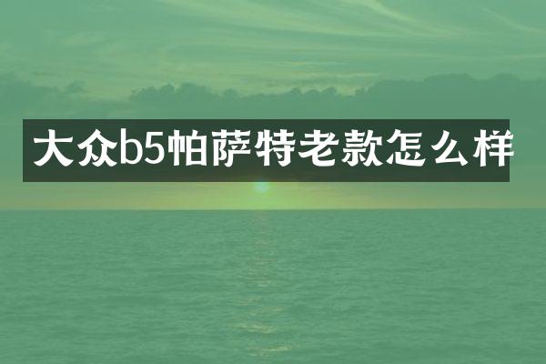 大众b5帕萨特老款怎么样