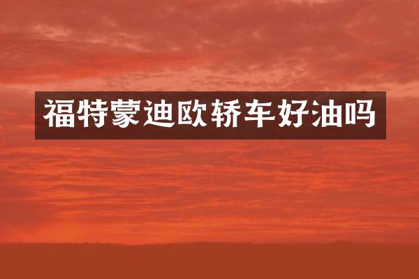 福特蒙迪欧轿车好油吗