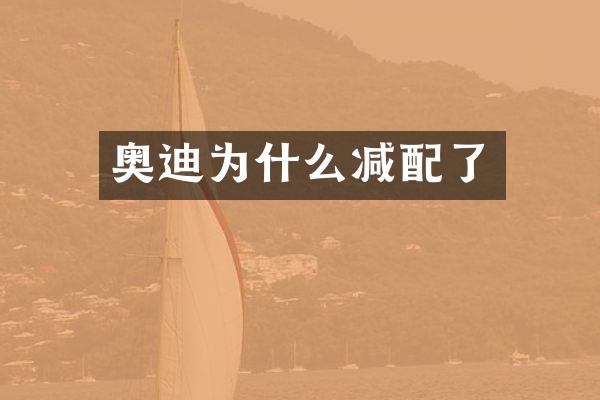 奥迪为什么减配了