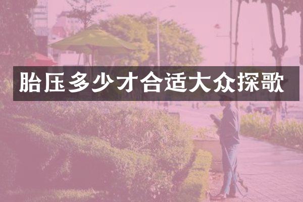 胎压多少才合适大众探歌