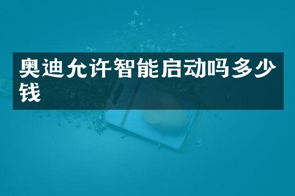 奥迪允许智能启动吗多少钱