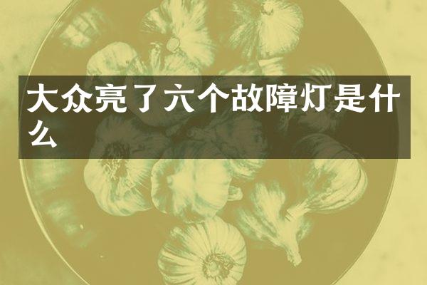 大众亮了六个故障灯是什么